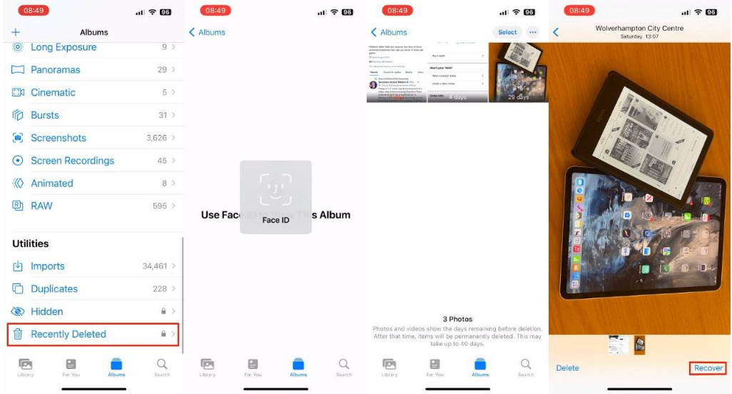 吉水苹果14维修分享 iPhone14 上恢复已删除的照片 